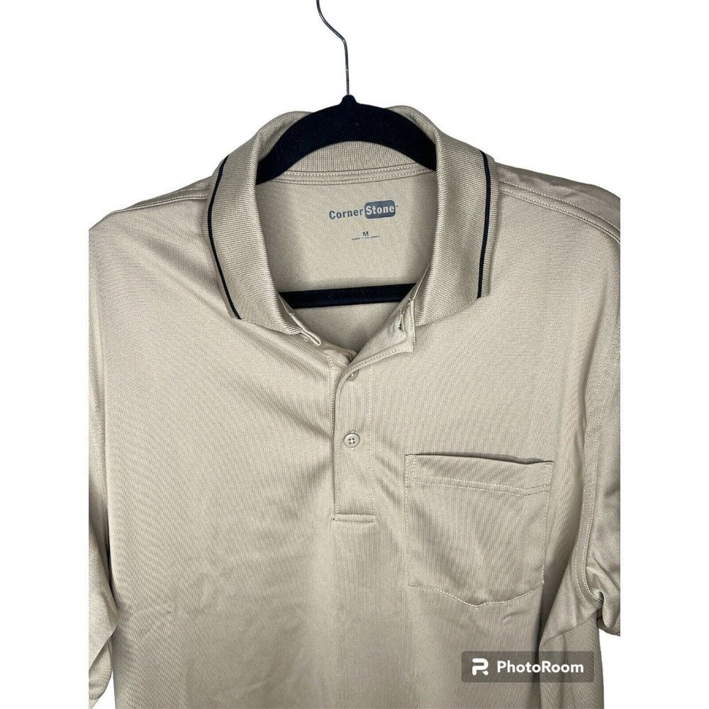 Men's CornerStone Tan  Khaki Short sleeves Snag Proof Tactical Polo Size L - Picture 6 of 6